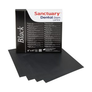 Sanctuary Powder-Free Latex Black Dental Dam (Juoda koferdamo guma su lateksu) - Image 2