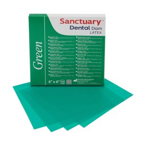 Sanctuary Powder-Free Latex Green Dental Dam (Žalia koferdamo guma su lateksu) - Image 2