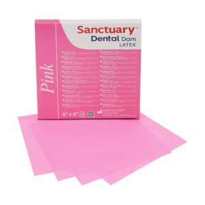 Sanctuary Powder-Free Latex Pink Dental Dam (Rožinė koferdamo guma su lateksu) - Image 2