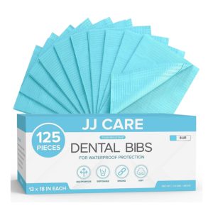 Vienkartiniai pacientų seilinukai (Dental Bibs), 3-jų sluoksnių mėlyni, 500 vnt. - Image 2