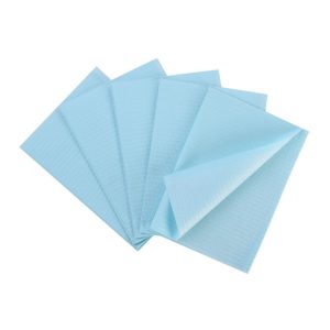 Vienkartiniai pacientų seilinukai (Dental Bibs), 3-jų sluoksnių mėlyni, 500 vnt. - Image 3