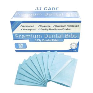 Vienkartiniai pacientų seilinukai (Dental Bibs), 3-jų sluoksnių mėlyni, 500 vnt. - Image 4
